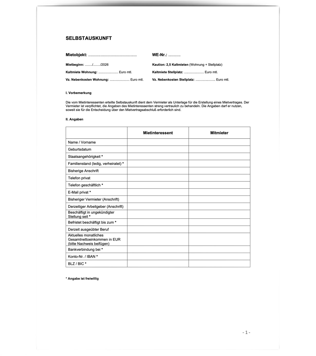 Selbstauskunft