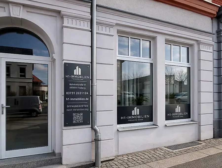 Büro der H1-Immobilien GmbH in der Bahnhofstraße 41 in Freiberg