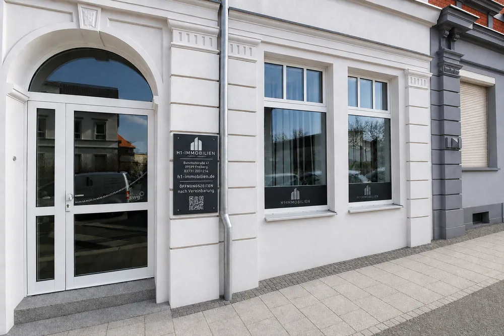 Büro der H1-Immobilien GmbH in der Bahnhofstraße 41 in Freiberg